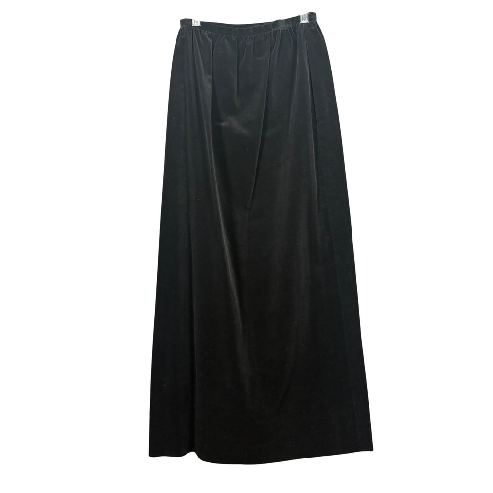 Junior House Vintage Black Cotton Velvet Maxi Skirt Union Made Womens 7